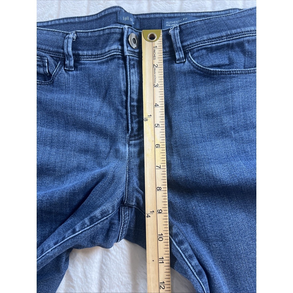 J Jill Denim Women 8P Blue Authentic Fit Slim Ankle Jeans Mid Rise Frayed - Picture 8 of 8